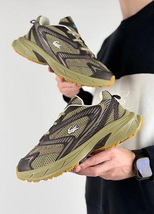 Мужские кроссовки lacoste l003 neo shot khaki brown