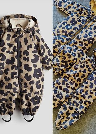 Зимовий комбінезон для дітей h&m леопардовий 92, 98, 104