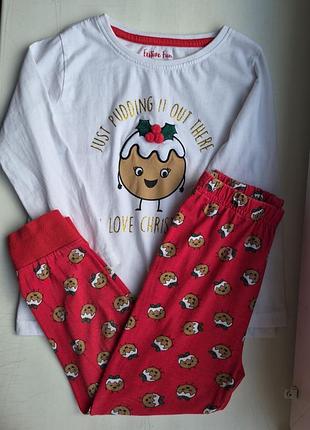 Festive fan пижама хлопок 3-4 года 98-104 см новогодняя
