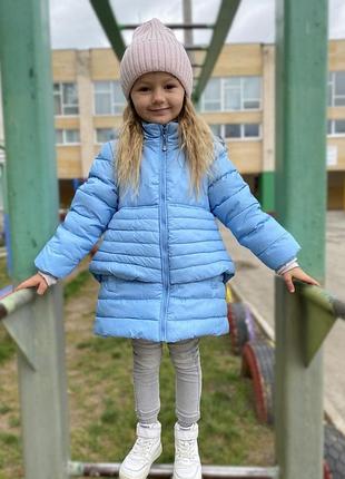 Куртка демісезонна для дівчинки з натуральним хутром, 110 розмір