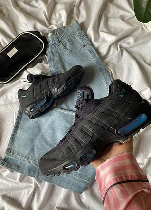 Кожаные мужские демисезонные кроссовки nike air max 95 44  28см.