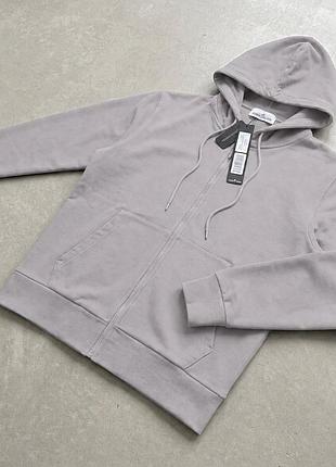 Худі stone island на блискавці, сіре