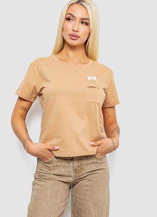 Футболка женская с принтом, цвет бежевый, 221r330