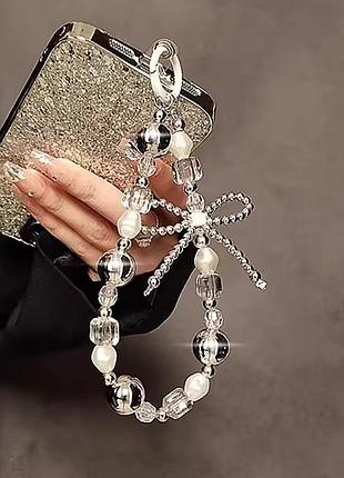 Стильная подвеска брелок с бусинами и жемчужным жемчугом 4