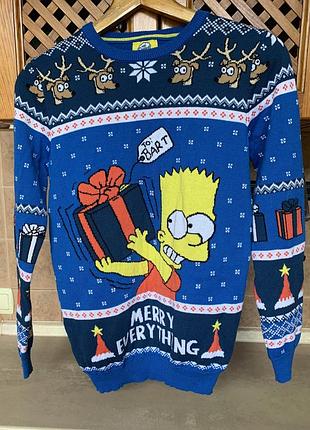 Новорічний светр the simpsons від кіностудії 20th television + іграшка