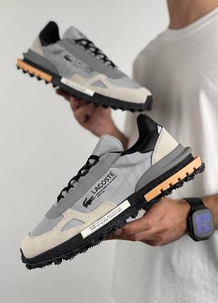 Чоловічі кросівки lacoste elite active light grey black