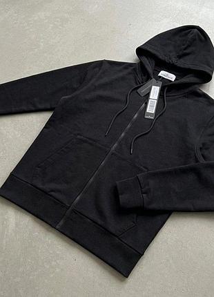 Худі stone island чорне на блискавці