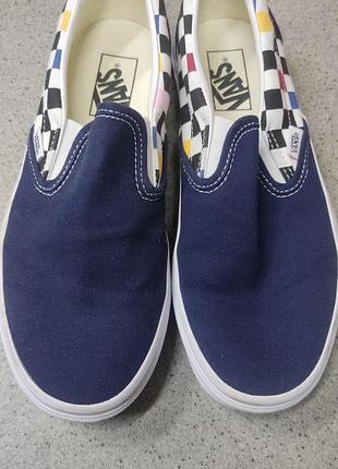 Мокасини унісекс vans сині в клітинку