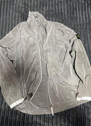 Оригінальна куртка stone island silver metal nylon jacket