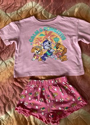 Піжама для дівчинки paw patrol рожева