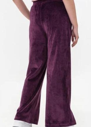 Фиолетовые повседневные брюки, коттоновые брюки для дома, 2xl/3xl.