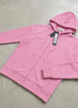 Худі stone island рожеве на блискавці