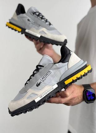 Мужские кроссовки lacoste elite active pale grey black