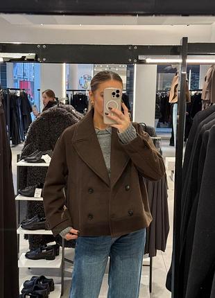 Двобортне полупальто zara