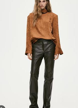 Шкіряні брюки h&m studio