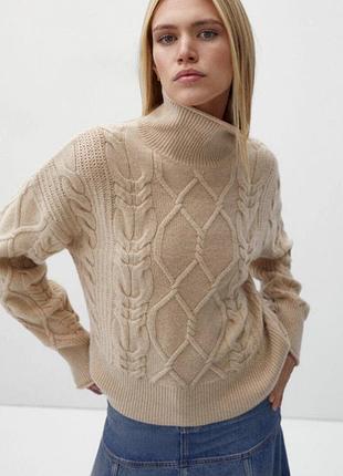 Теплый свитер гольф от massimo dutti