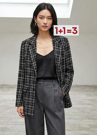 1+1=3 🎁 твидовый однобортный пиджак жакет блейзер от shein