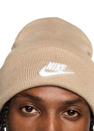 Шапка nike u nk peak beanie tc fut f24 l бежева