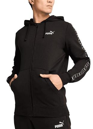 Толстовка мужская puma ess tape full-zip hoodie черная 68467801