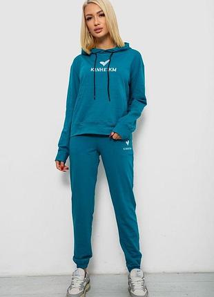 Спортивный костюм женский двунить, цвет бирюзовый, 214r1419-007