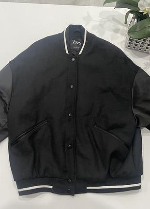 Куртка жіноча zara бомбер утеплений чорний