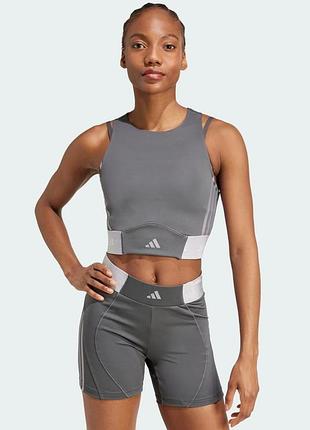 Сірий спортивний топ adidas techfit оригінал бра