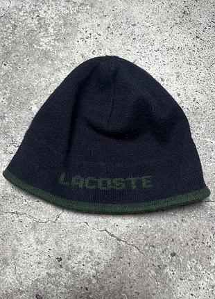 Вінтажна шерстяна біні шапка lacoste