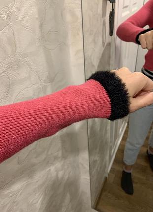 Светр в рубчик з хутром 3