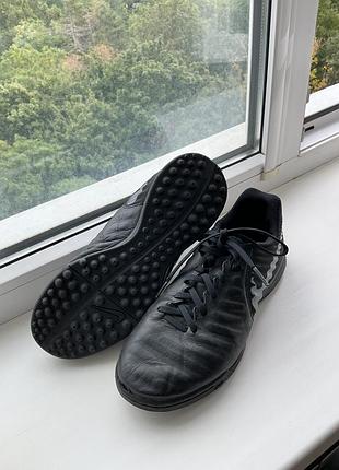 Сороконіжки шипівки підліткові nike tiempo legend 7 tf, устілка 24 см (р. 38.5) чорні