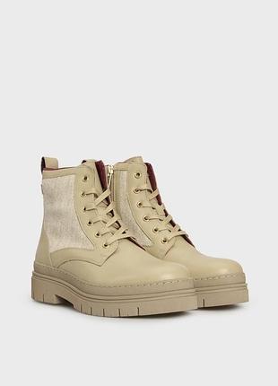 Черевики жіночі tommy hilfiger nautical melton leather lace-up бежеві