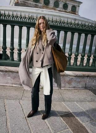 Двобортне полупальто zara 5