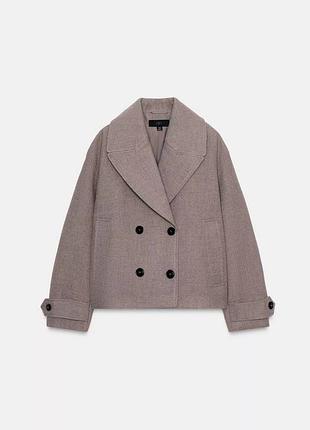 Двобортне полупальто zara 9