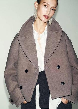 Двобортне полупальто zara