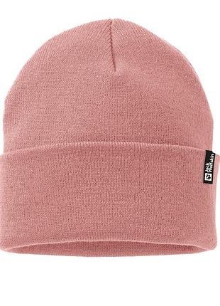 Шапка жіноча jack wolfskin rib beanie рожева