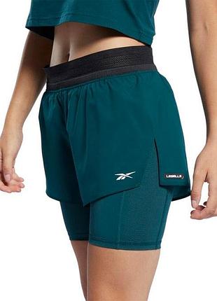 Зелені шорти reebok les mills оригінал 2 в 1