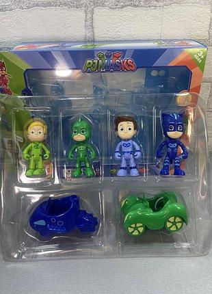 Игровой набор "герои в масках" 4-фигурки + 2 машинки. 2