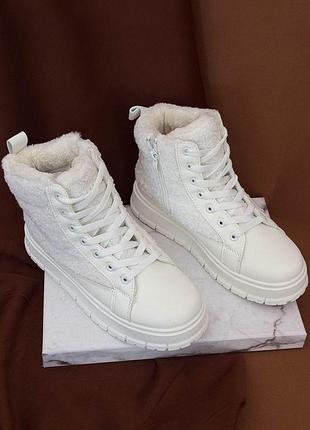 Ботинки женские зимние на меху, цвет белый, 248rmb14