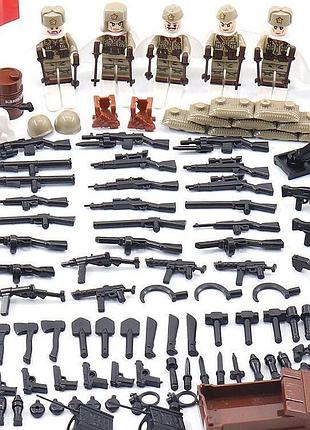 Набір мініфігурок зимові війська другої світової зі зброєю й аксесуарами для лего lego 6 шт.