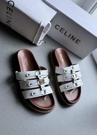 Білі тапки шльопанці celine