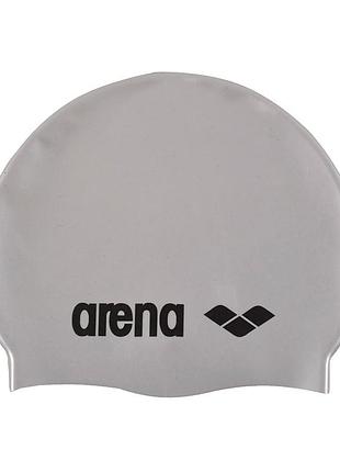 Шапочка для плавания arena classic silicone серая