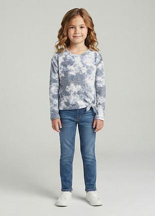 🌤️ нова трендова вафельна кофтинка so з вузликом та ефектом tie-dye (розмір s 7 років)