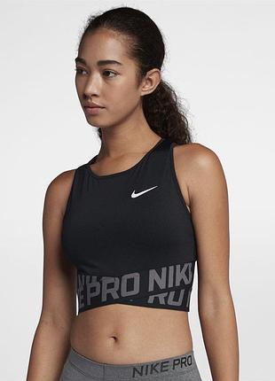 Чорний кроп-топ nike pro оригінал майка фітнес