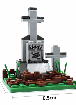 Декорация кладбище могила с крестом мини сцена 1 шт для лего lego