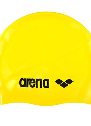 Шапочка для плавання arena classic silicone жовта