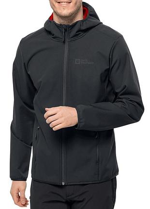 Вітрівка soft shell чоловіча jack wolfskin bornberg hoody m чорна