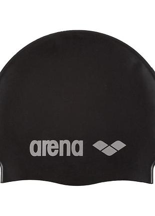 Шапочка для плавання arena classic silicone чорна