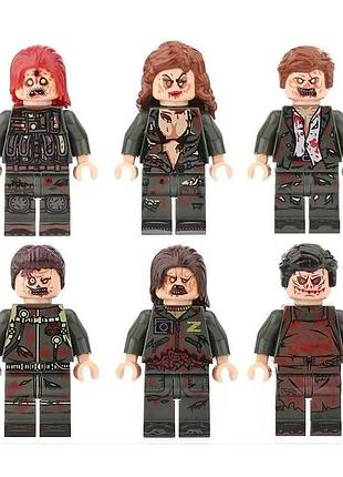 Набор из 6 фигурок зомби в кровавых костюмах для лего lego
