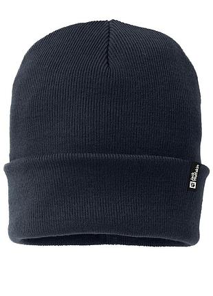 Шапка унісекс jack wolfskin rib beanie синя