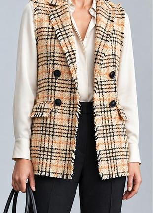 Стильный твидовый жилет в клетку (стиль chanel)
