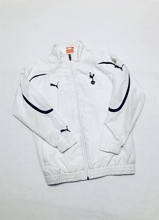 Спортивна вітровка puma біла з трьома логотипами в гарному стані оригінальна на 9-10 років 134-140см